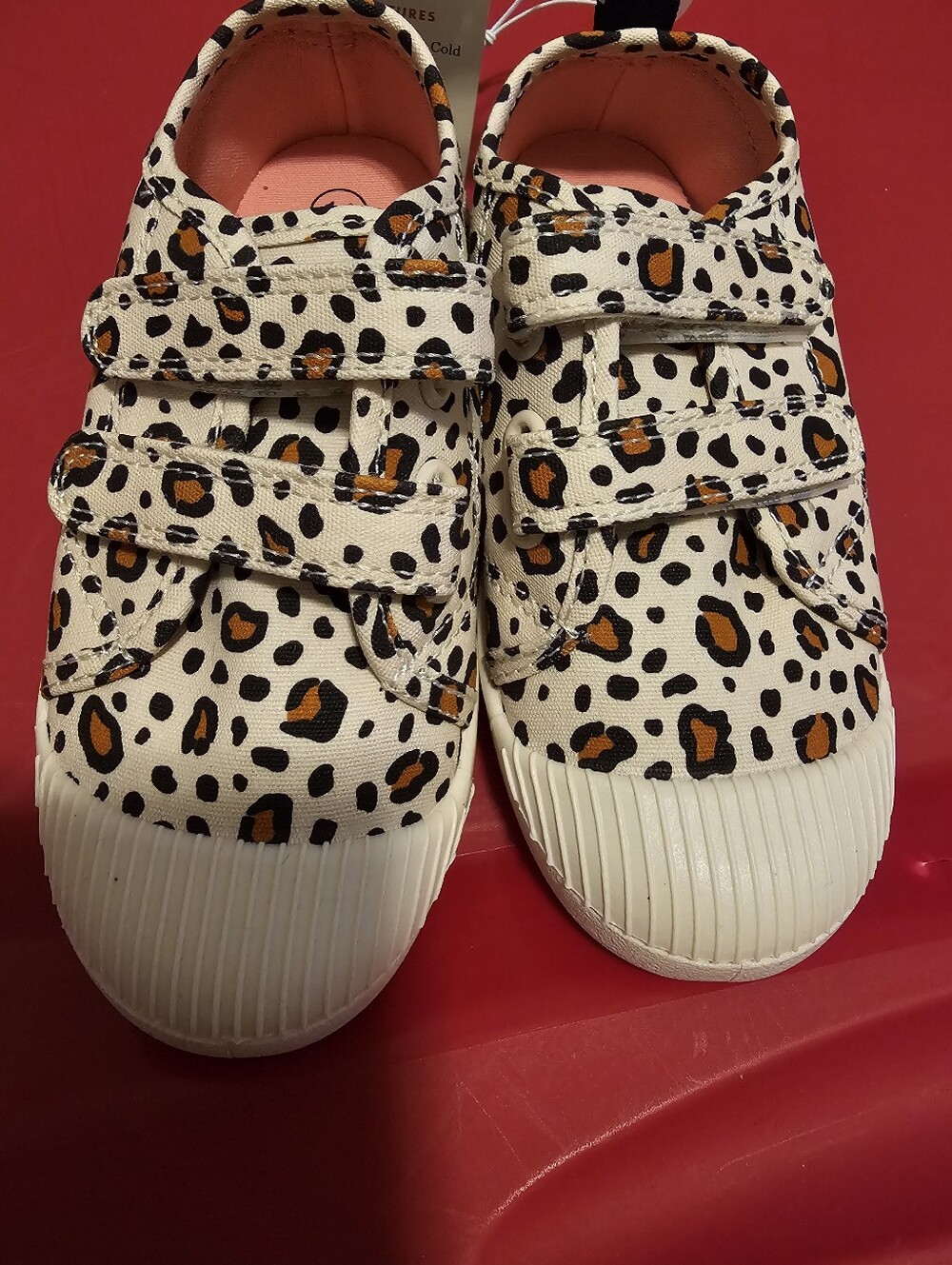 Cat & Jack Kids NEW Leopard Print Canvas Sneakers Size 11 Hook and Loop Closure